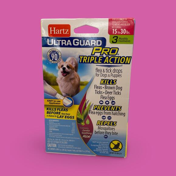 Little Vogue Other - Hartz UltraGuard Flea and Tick Treatment for Dogs 15-30 lbs 3 Monthly Treatments